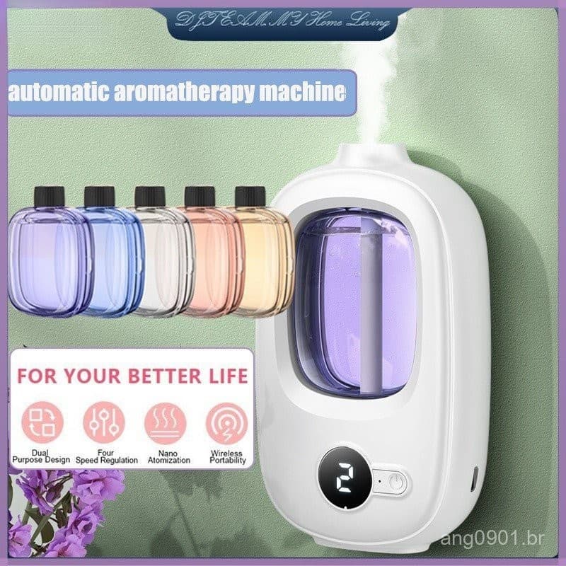 Máquina de aromaterapia sem fio, cronometrada, automática, desumidificador de ar fresco, umidificador de óleo essencial,