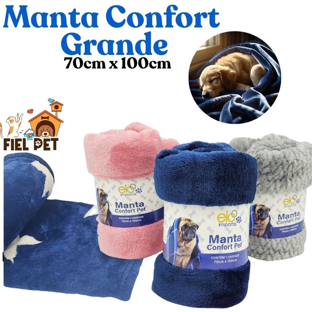 Coberto Manta Pet Mantinha Soft  Macio 70x100cm Para Cachorro Cães e Gatos