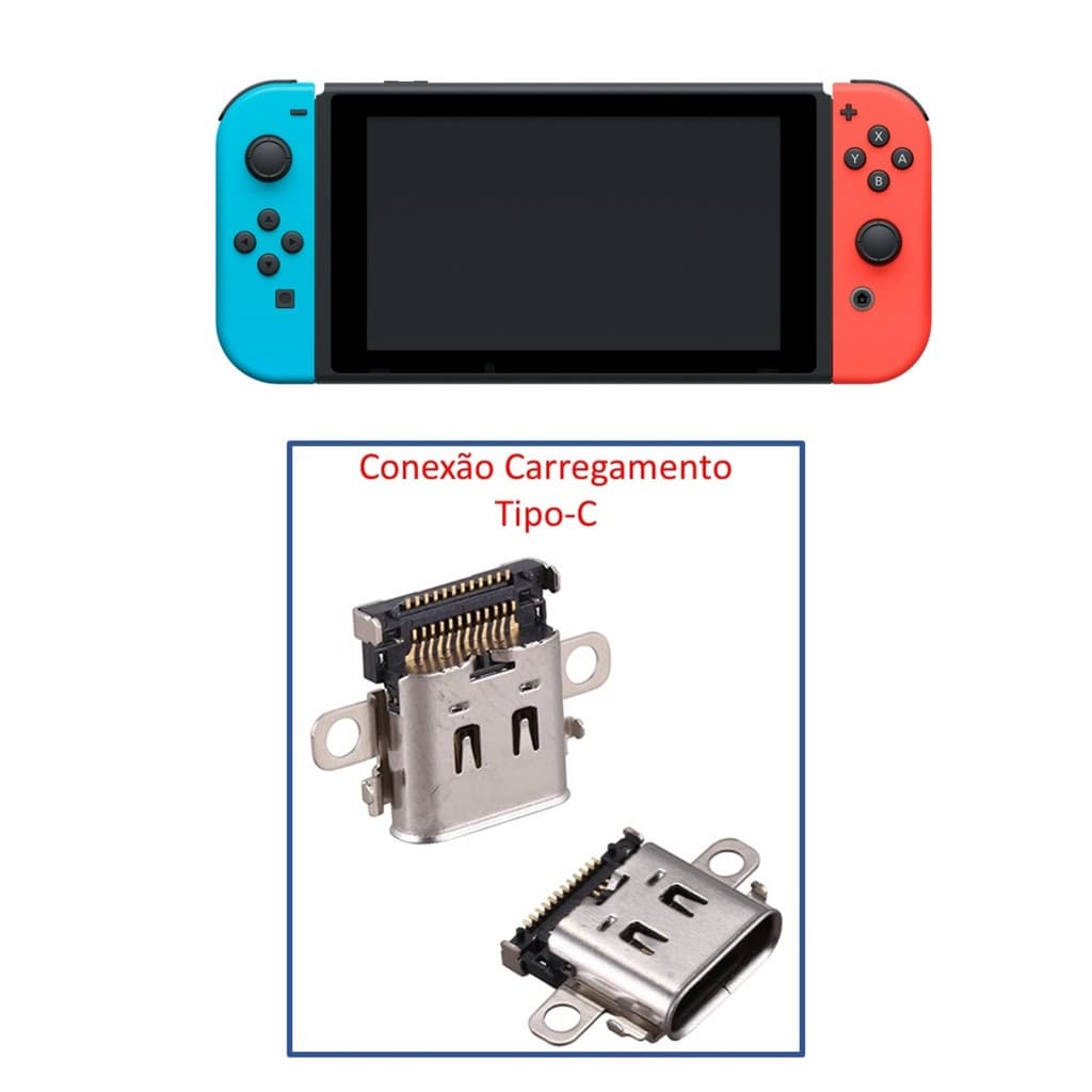 Conector Carga USB Tipo C Reparo Para Nintendo Switch V1 V2