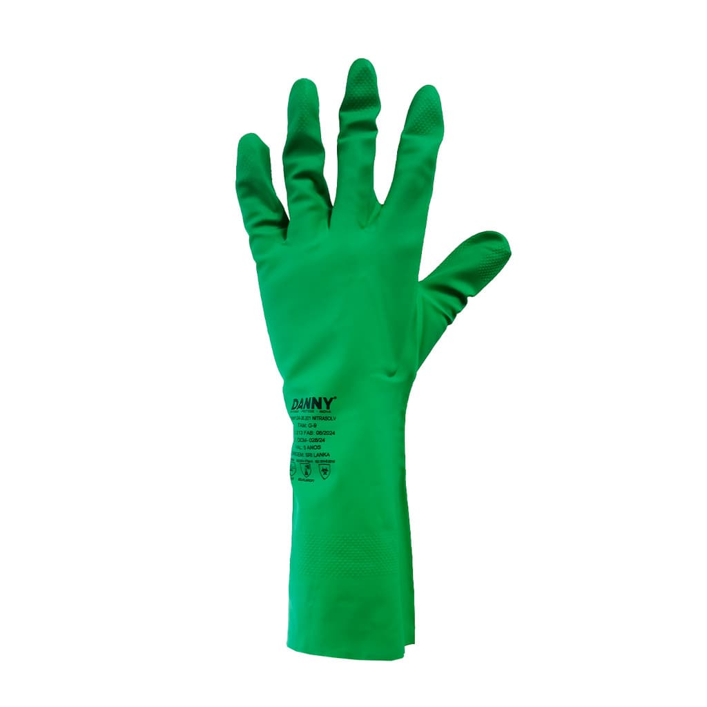Luva Nitrilica Cano Longo Resistência Química 46cm CA 12254 Danny