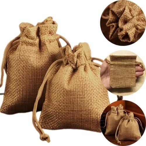 Kit 25/50/100 Saquinho Juta Saco Para Lembrancinhas Casamento Decoração Presente Aniversário Mimos Com Visor Coração