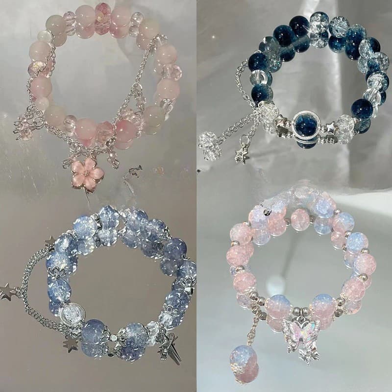 Pulseira De Contas De Borboleta Chinesa Para Mulheres , Impressão De Luxo Leve , Temperamento De Nicho De Alta Qualidade
