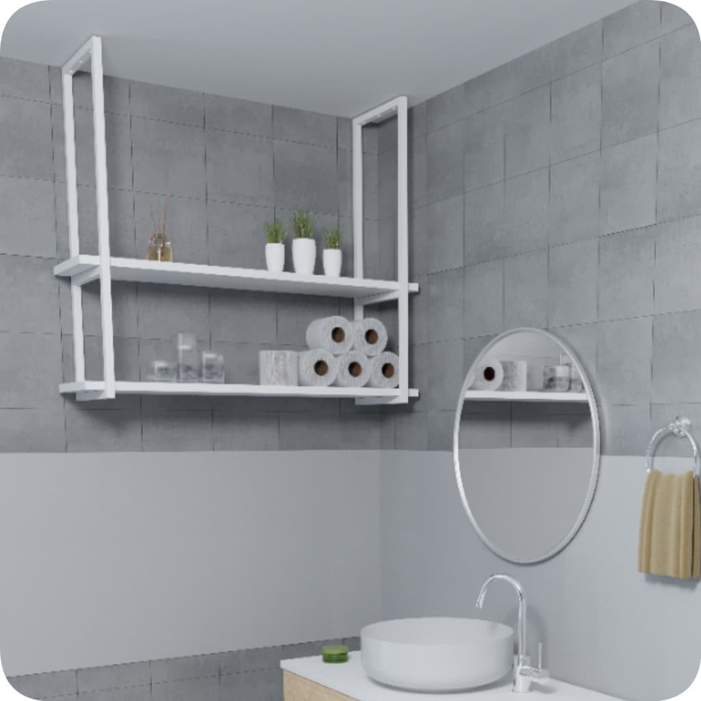 Nicho Branco Prateleira Suspensa 60cm Teto Banheiro Branca