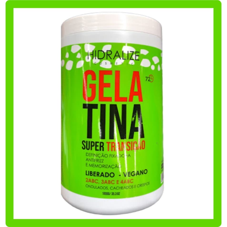 Gelatina Transição Capilar  Liberado e Vegano 1kg Cacheados e Crespos  Hidralize /Paradize