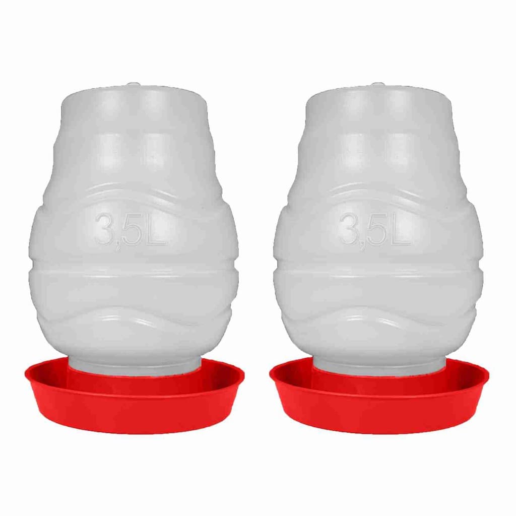 Kit 2 Bebedouro Para Aves Plastico Com Rosca 3,5 litros