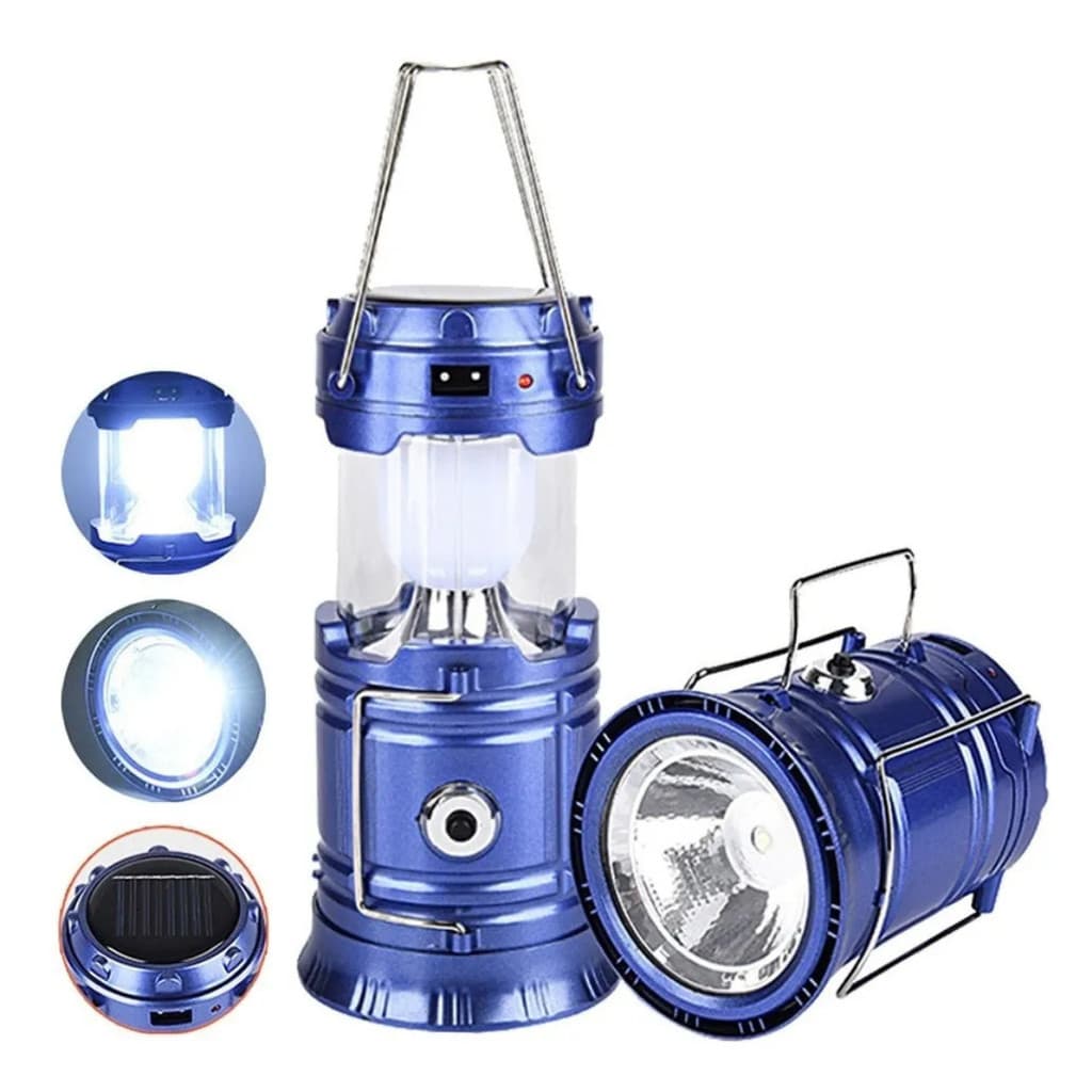 Lampião Lanterna Solar C/ Led Luminaria Recarregavel Bivolt
