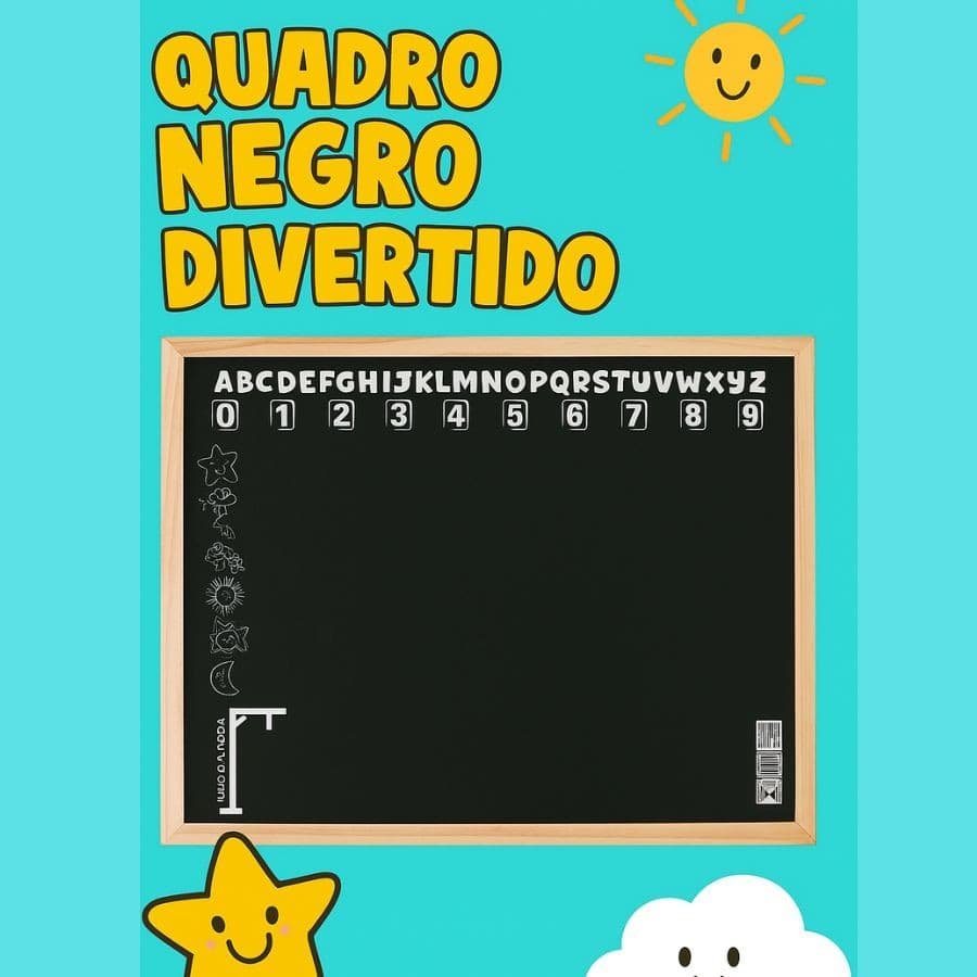 Quadro Branco Lousa Infantil em MDFLousa quadro Infantil com Alfabeto 53X53CM