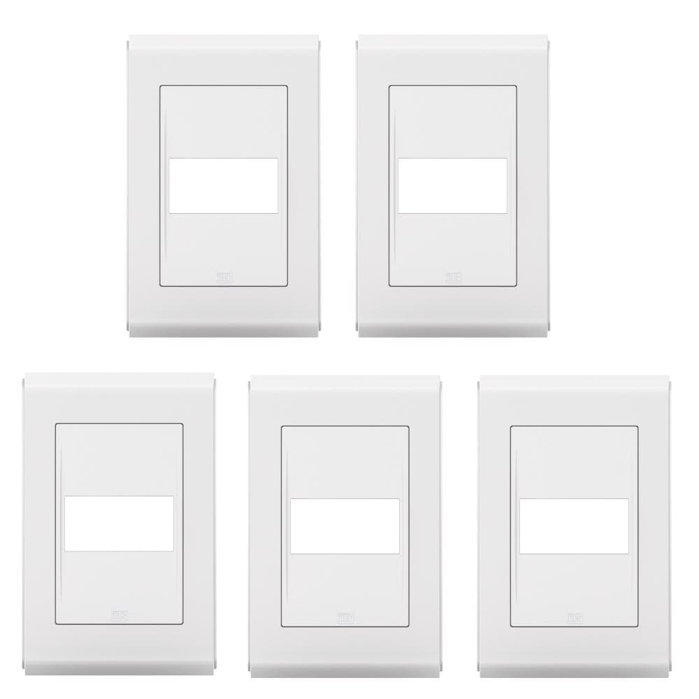 Kit 5 Placa 4x2 1 Posição Refinatto Style Branco Weg