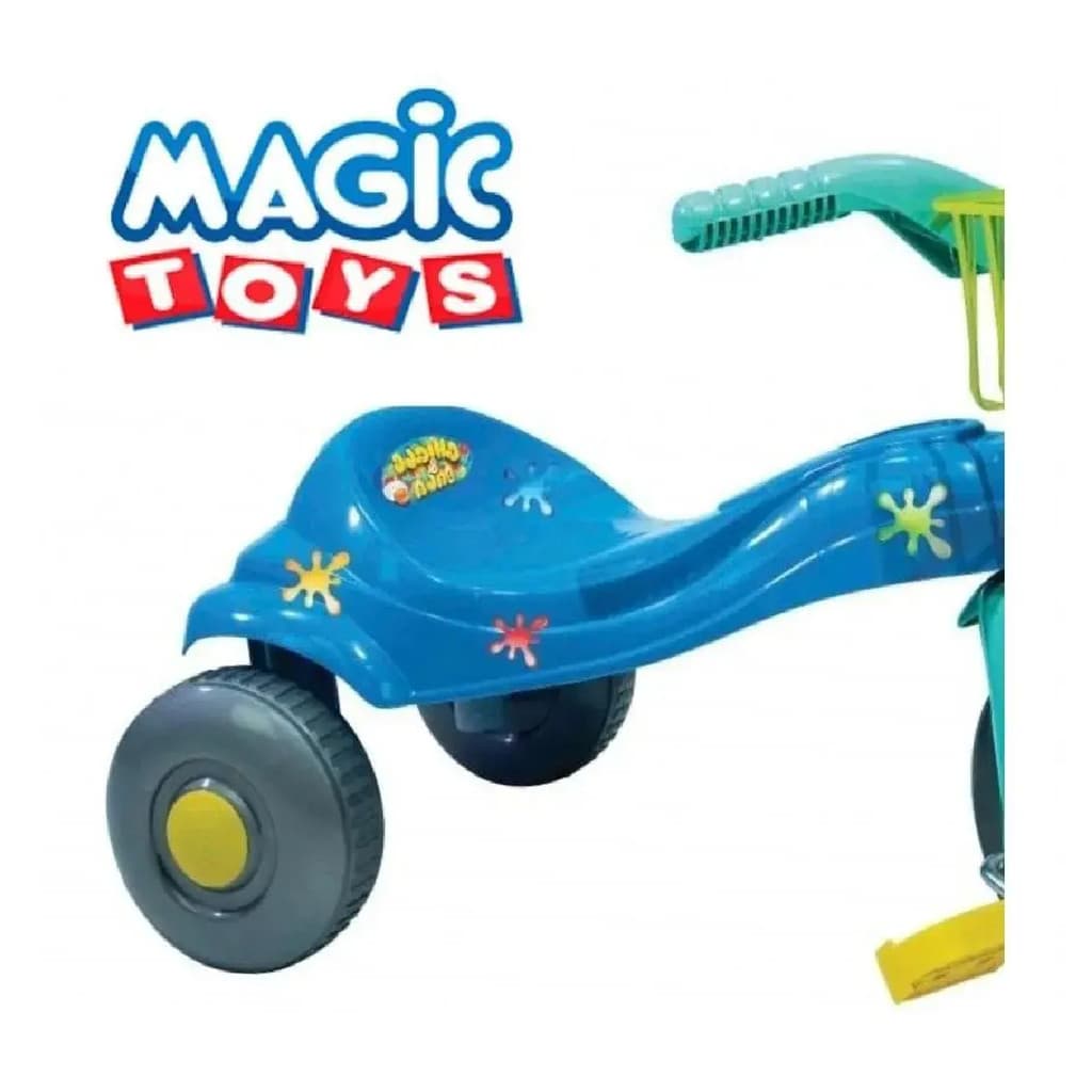 Triciclo Tico Tico Velotrol Infantil Chiclete Magic Toys Azul/Amarelo
