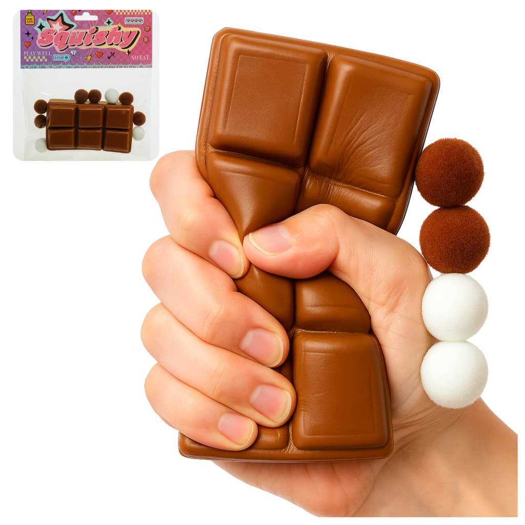Brinquedo Squishy Sensorial De Aperto Barrinha de Chocolate Com Bola para Alívio De Estresse