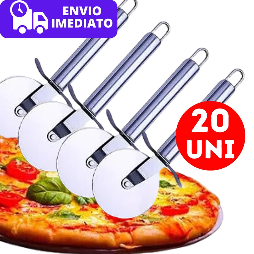 Kit 20 Cortador de Pizza Carretilha de Massas Pastel Bolos Aço Inox Profissional