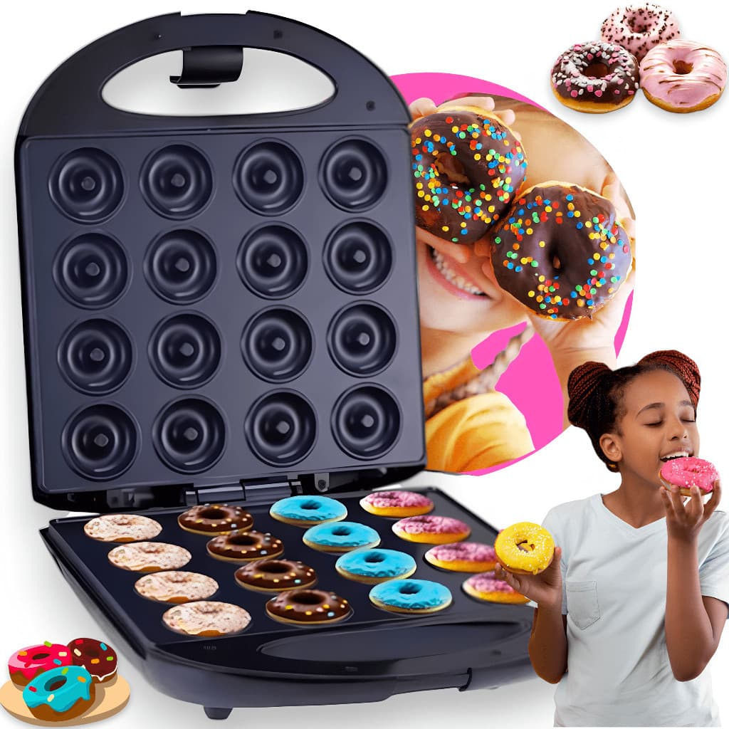 Mini Maquina De Donuts Café Da Manhã Capacidade Para 16 Mini Rosquinha Elétrica 110V Portátil