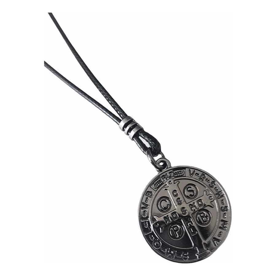 Cordão Masculino Colar Com Pingente Medalha De São Bento