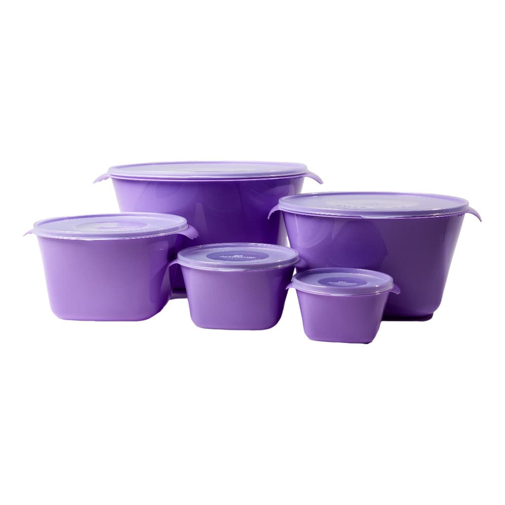 Kit Bowl Plástico Acquamar Rubi  5 Peças
