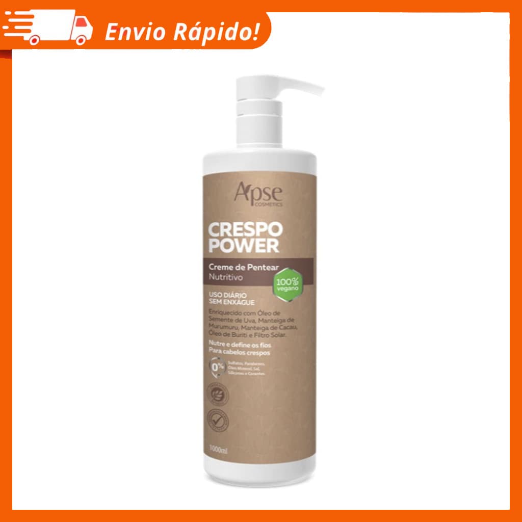 Creme De Pentear Nutritivo Apse Crespo Power Vegano 1L - Apice