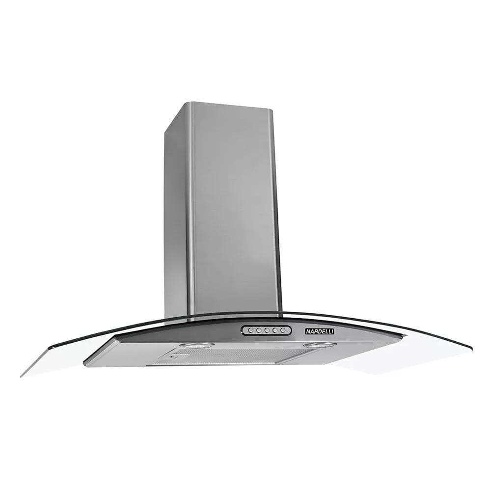 Coifa de Parede Nardelli Vidro Curvo Duto Slim 90cm Inox 127V