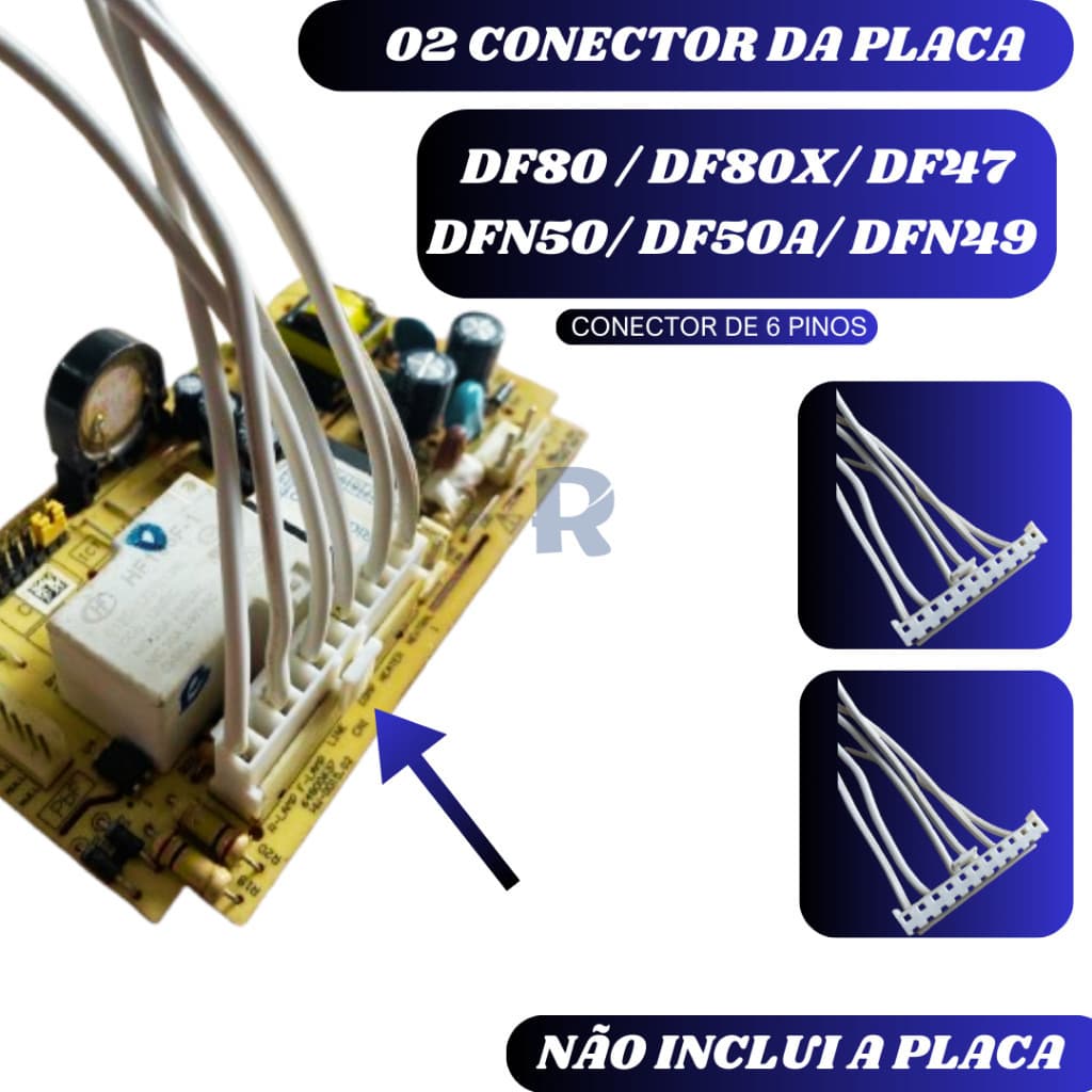 kit 2 Conector Da Placa Df80 Df80x Dwx51 Df51 Dfw51 Dw51x