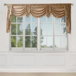 Marrom Jacquard Design Vieira Cortina Cabeça Luxo Frisado Onda Cachoeira Valance Cortinas Personalizado Painel Da Porta