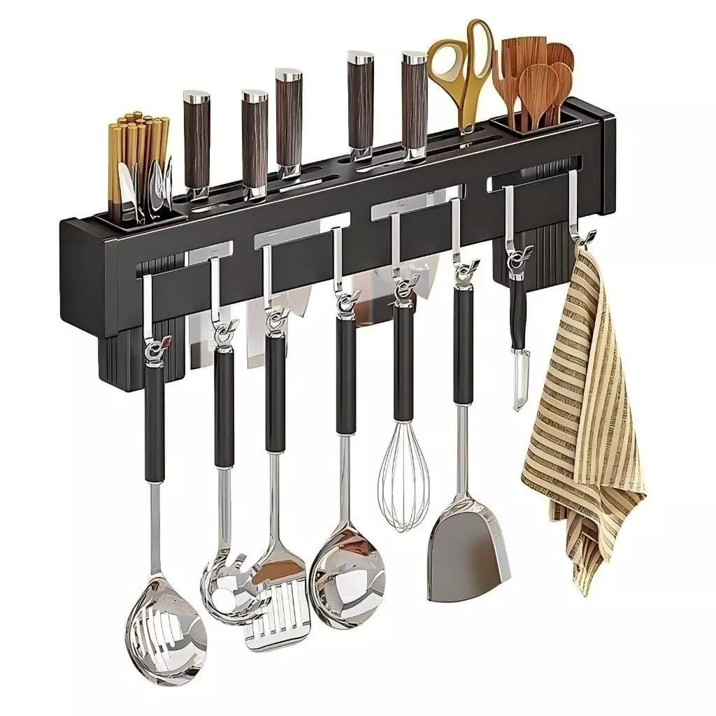 Suporte Parede Para Armazenamento De Facas Ganchos Talheres Utensílios De Cozinha De Ferro