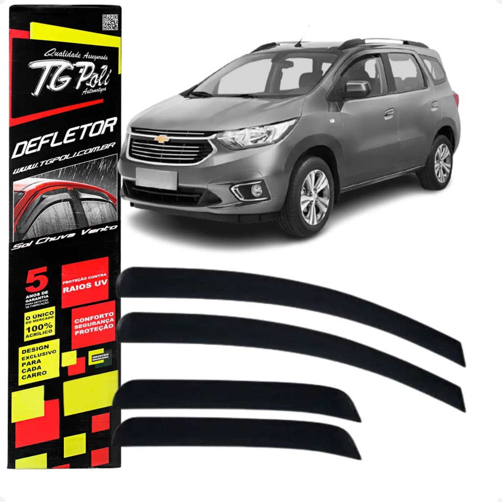Jogo Calha de Chuva Defletor Chevrolet Spin 2012 A 2025 4 Portas Original TG POLI