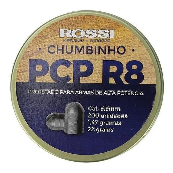 Rossi Pcp R8 5.5mm Pesado P/ Potência e Impacto 200un Original