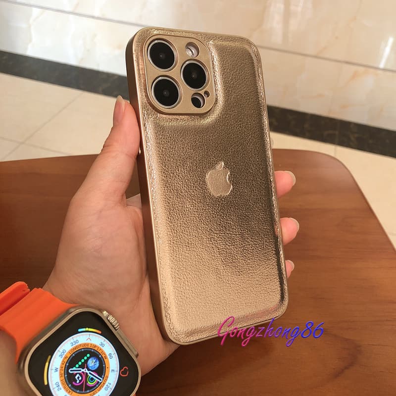 Capa De Couro Texturizada Luxuosa Para iPhone 16 Pro Max 15 14 11 12 13 Mini Silicone À Prova De Choque