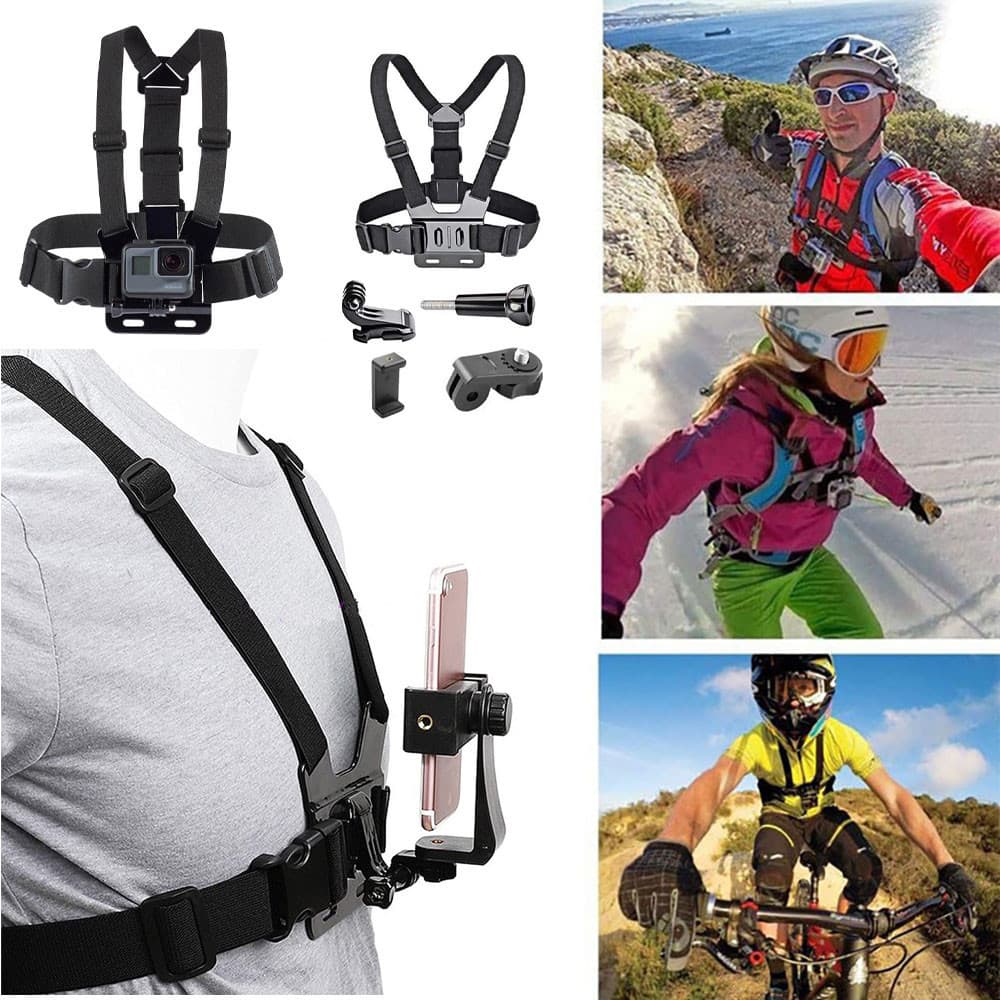 Suporte Para Câmera De Ação, Suporte Para Celular Fixo No Peito, Suporte Para Câmera De Ciclismo