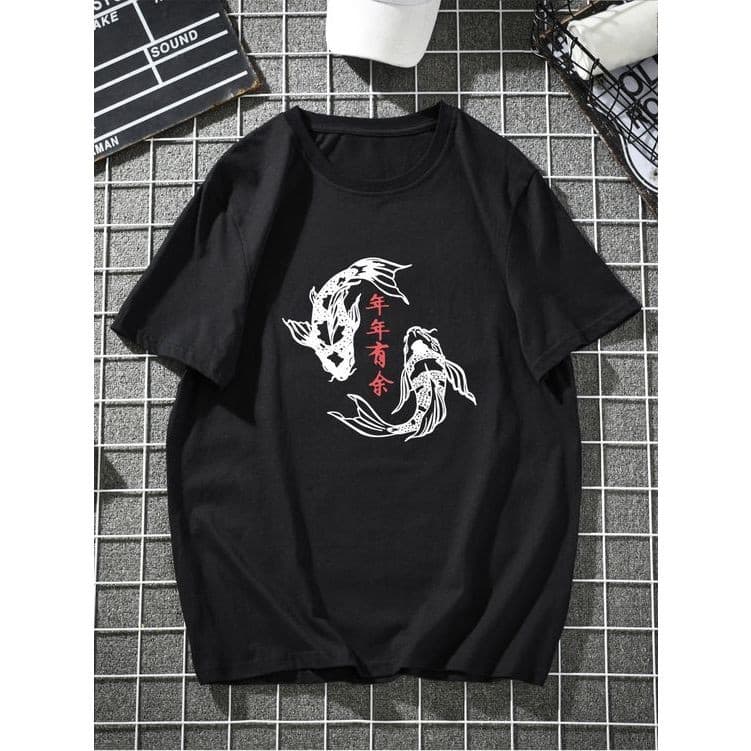 Camisa Camiseta Oversized Peixes Japonesa Lançamento 100% Algodão