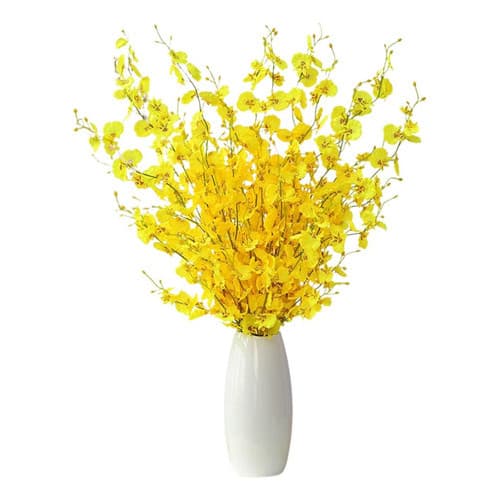 Kit 10 Galhos Orquidea Chuva De Ouro Artificial Arranjo Flor Decoração Decorativo Sala Casa Flores