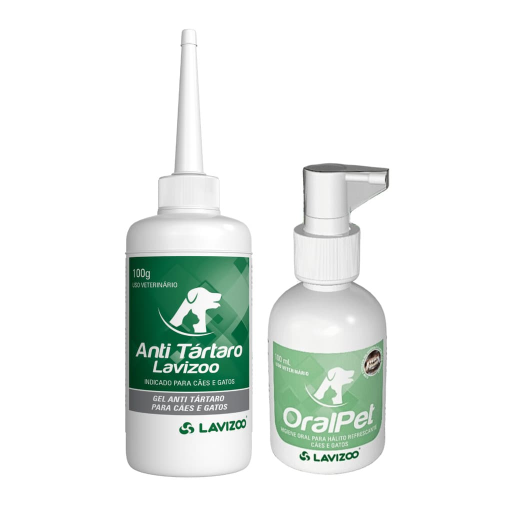 Anti Tártaro + Oralpet Lavizoo Kit Tratamento Bucal Cães Gato