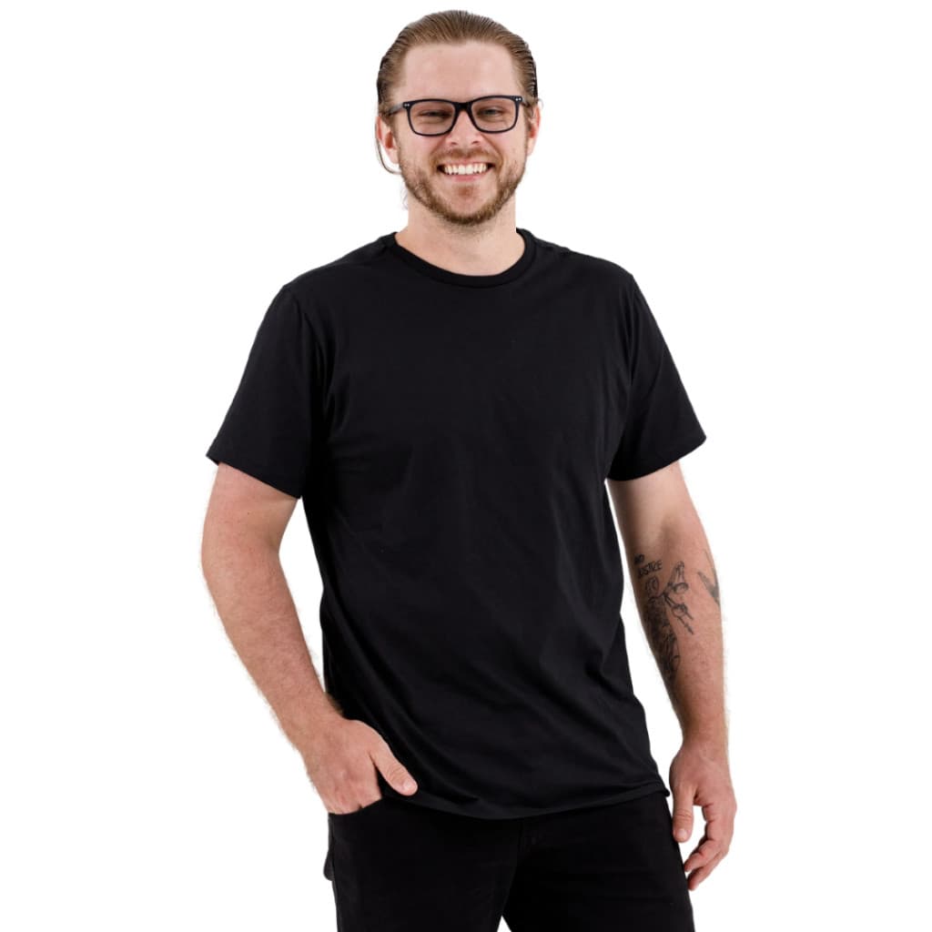 Camiseta Masculina Básica Casual Preta Lisa 100% Algodão