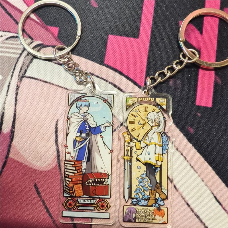 2 Pçs/Set Sousou no Frierenen Beyond Journey's End Chaveiro Frieren Himmel Long Strip Acrílico Pingente Joias Presente D