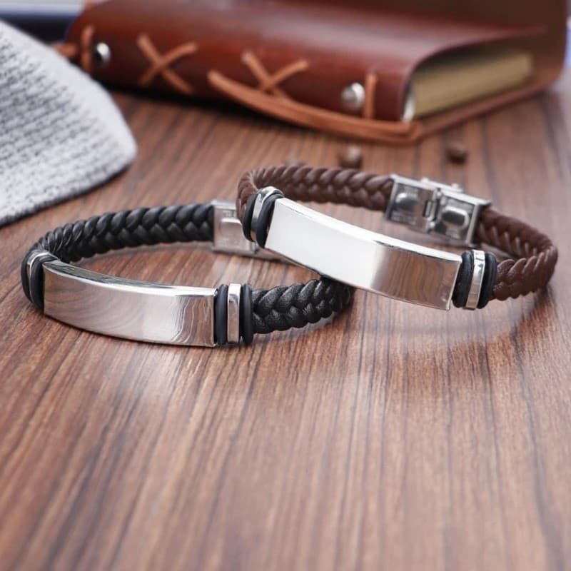 Versão Atualizada Saúde Pulseira Magnética Decorativa Casal Pulseiras De Couro