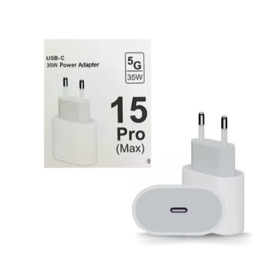 Fonte Carregador Original 35W Turbo USB-C iPhone 15 16 Plus, 15 Pro X, XR, 7 8 9 11,12,13,14 Pro Max