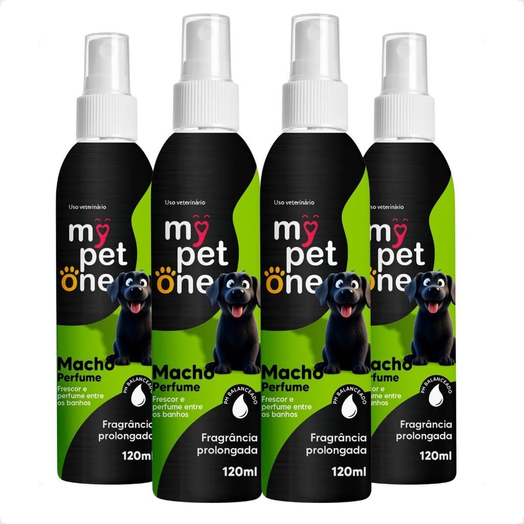 Kit 4 Perfume Colônia Macho 120 Ml Cheirinho De Banho - MyPetOne