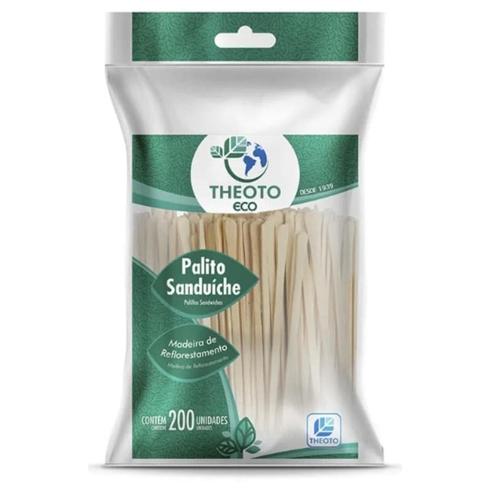 Espeto Para Lanche 90x0.40mm Com 200 Theoto