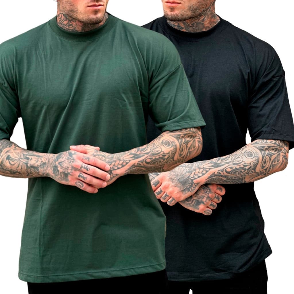 Camiseta Plus Size P ao G4 Plus Size Streetwear 100% Algod茫o Gola Canelada