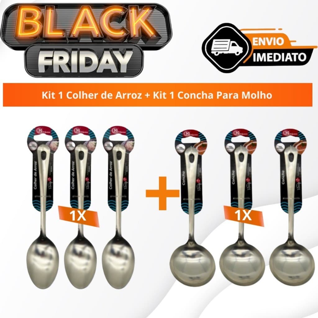 Kit 1 Colher de Arroz + Kit 1 Concha Para Molho