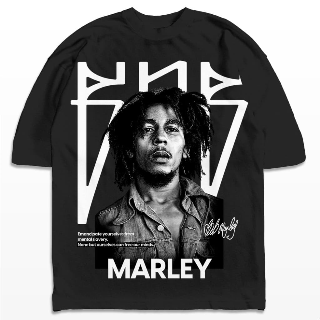 Camiseta Oversized Bob Marley Mental Slavery Cantor Reggae Streetwear Camisa Unissex UNISSEX