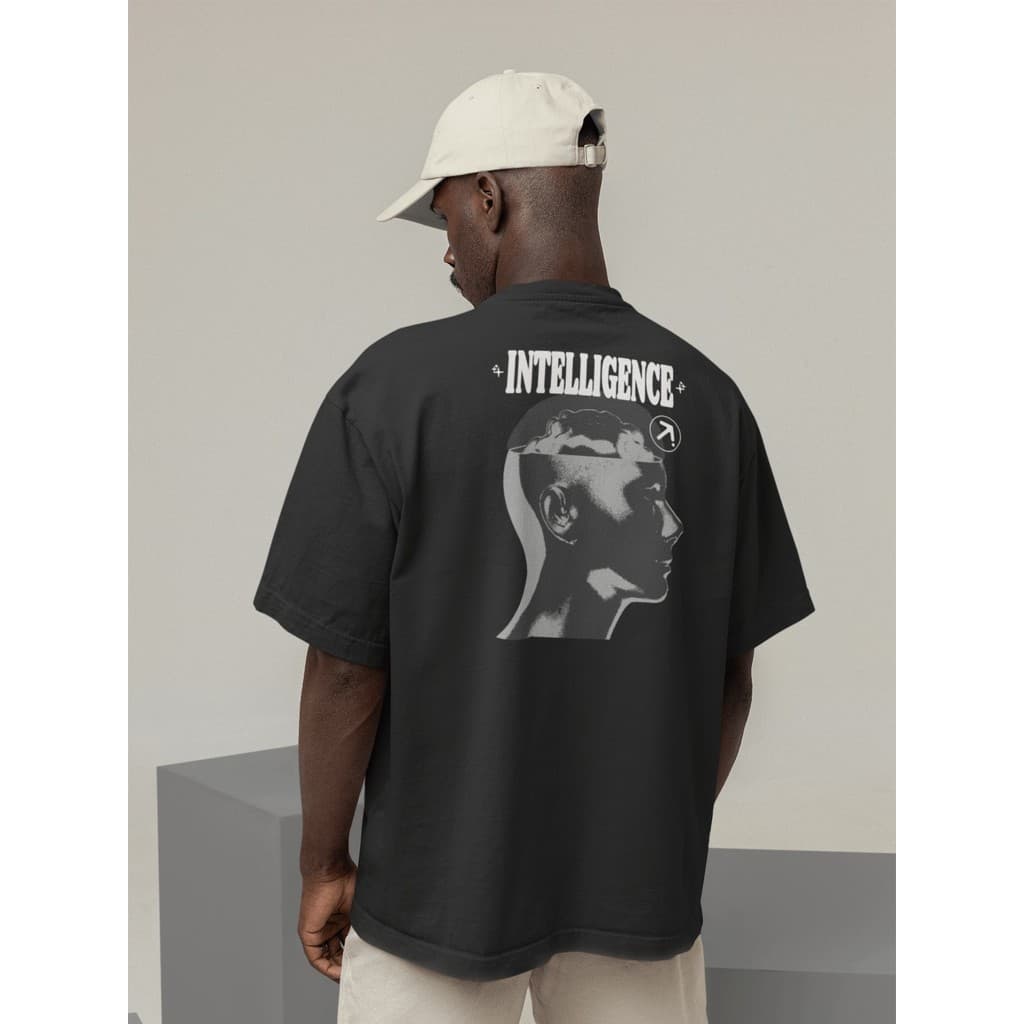 Camisa Camiseta Oversize Gola Alta Streetwear Masculino e Feminino Treino e Dia a Dia Preto e Off Whte Estampado