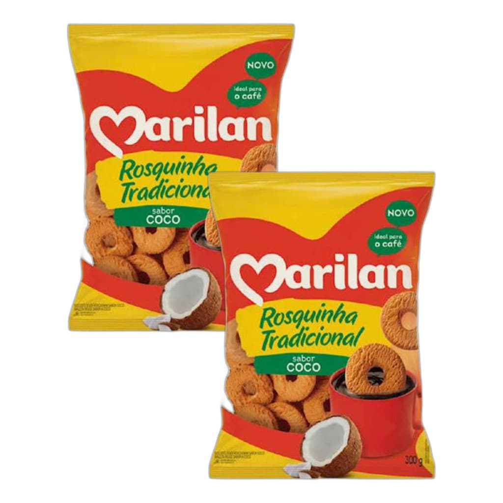 Combo 2 Biscoito Rosquinhas De Coco Marilan Deliciosa
