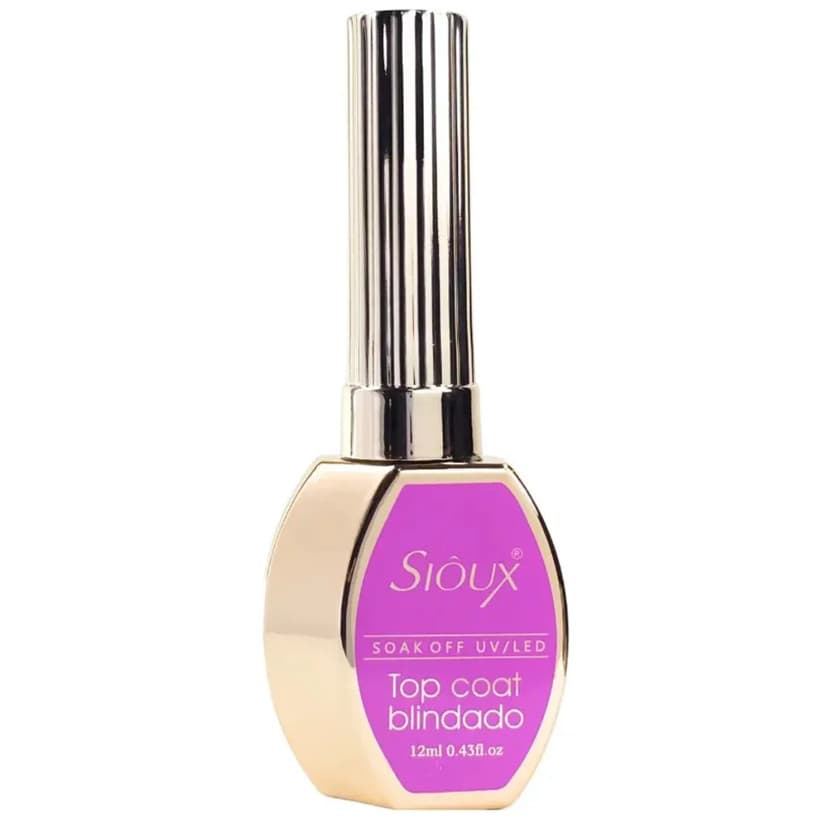 Top Coat Sioux Profissional Led 15ml Cristal Brilho Blindado