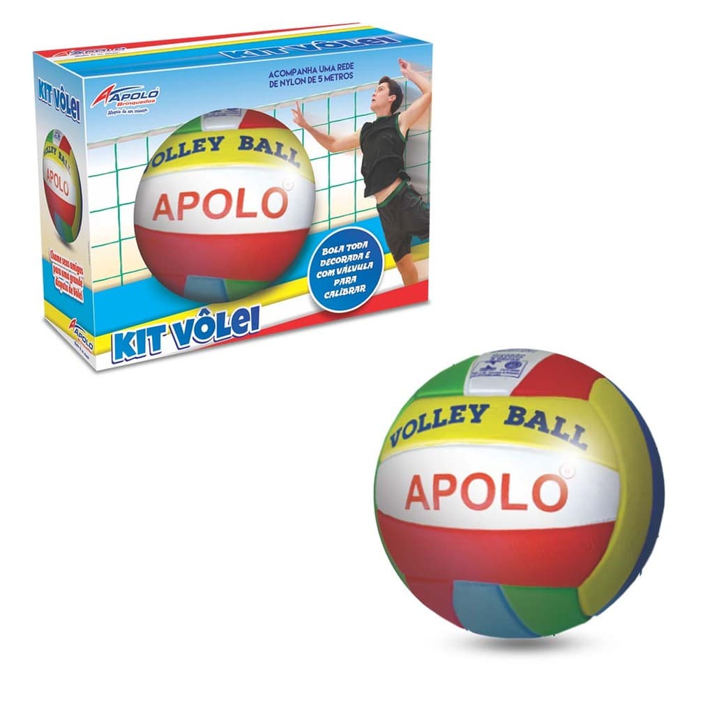 Kit Bola de Vôlei + Rede 5m Quadra ou Areia