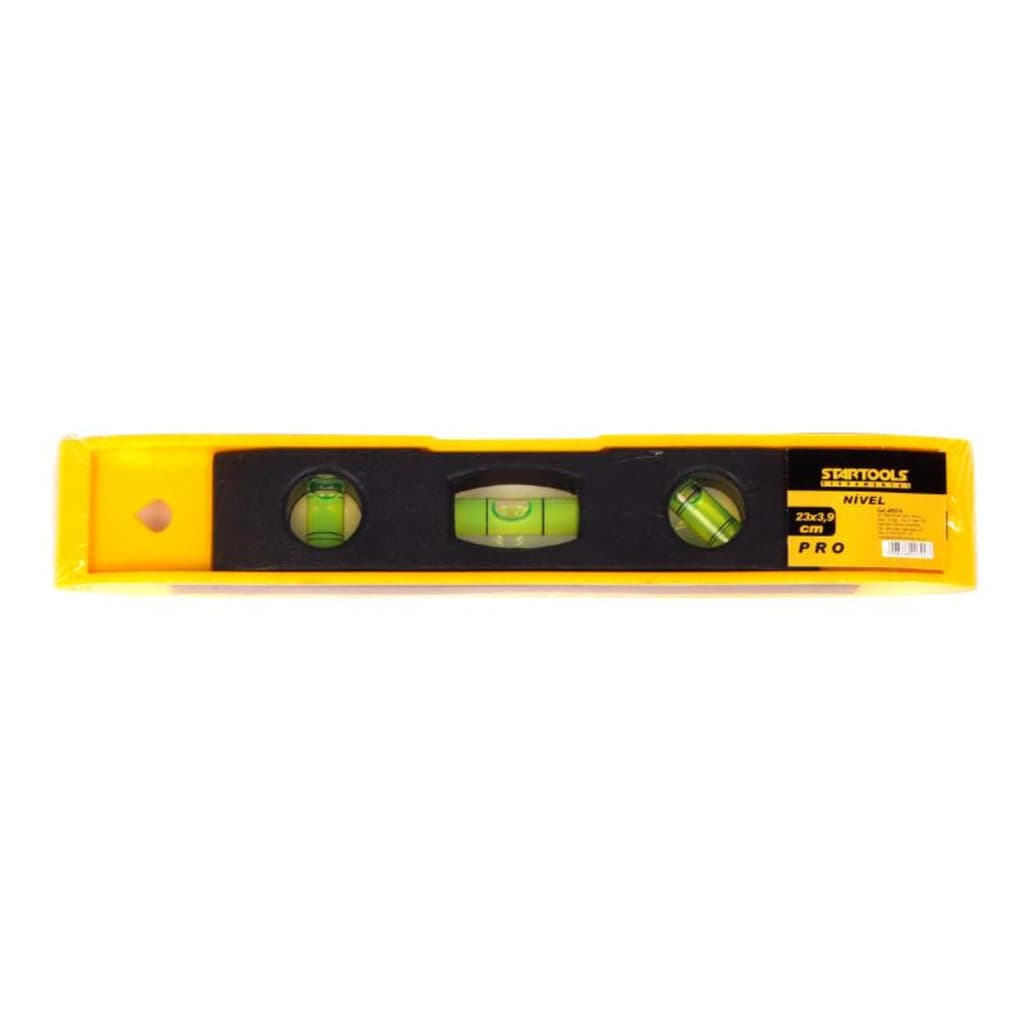 Nível De Plástico Com Base Magnética Com 3 Bolhas Amarelo Nivel Magnético.
