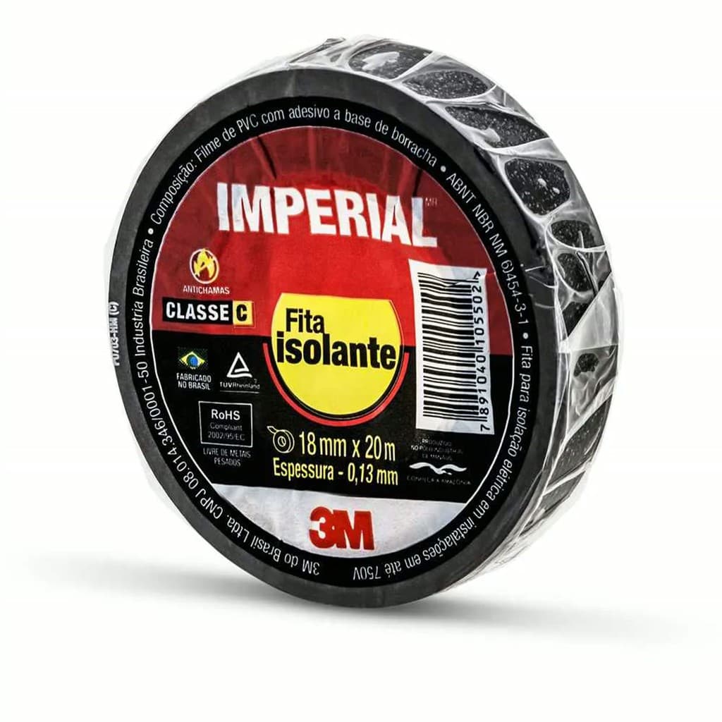 Fita Isolante Imperial Preta 18mmx20m 3M
