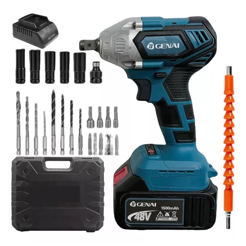 Parafusadeira E Furadeira De Impacto Portatil 68v Cor Azul-celeste Frequência 50hz 60hz 110v/220v