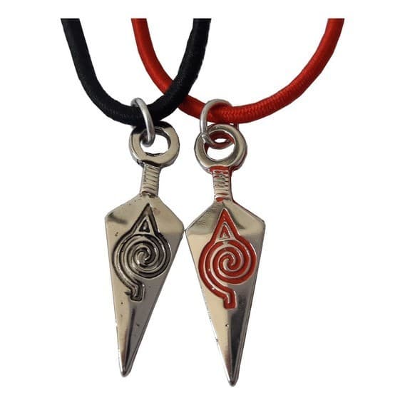 2 Colares cordão Amizade Best Friends Naruto Kunai Adaga