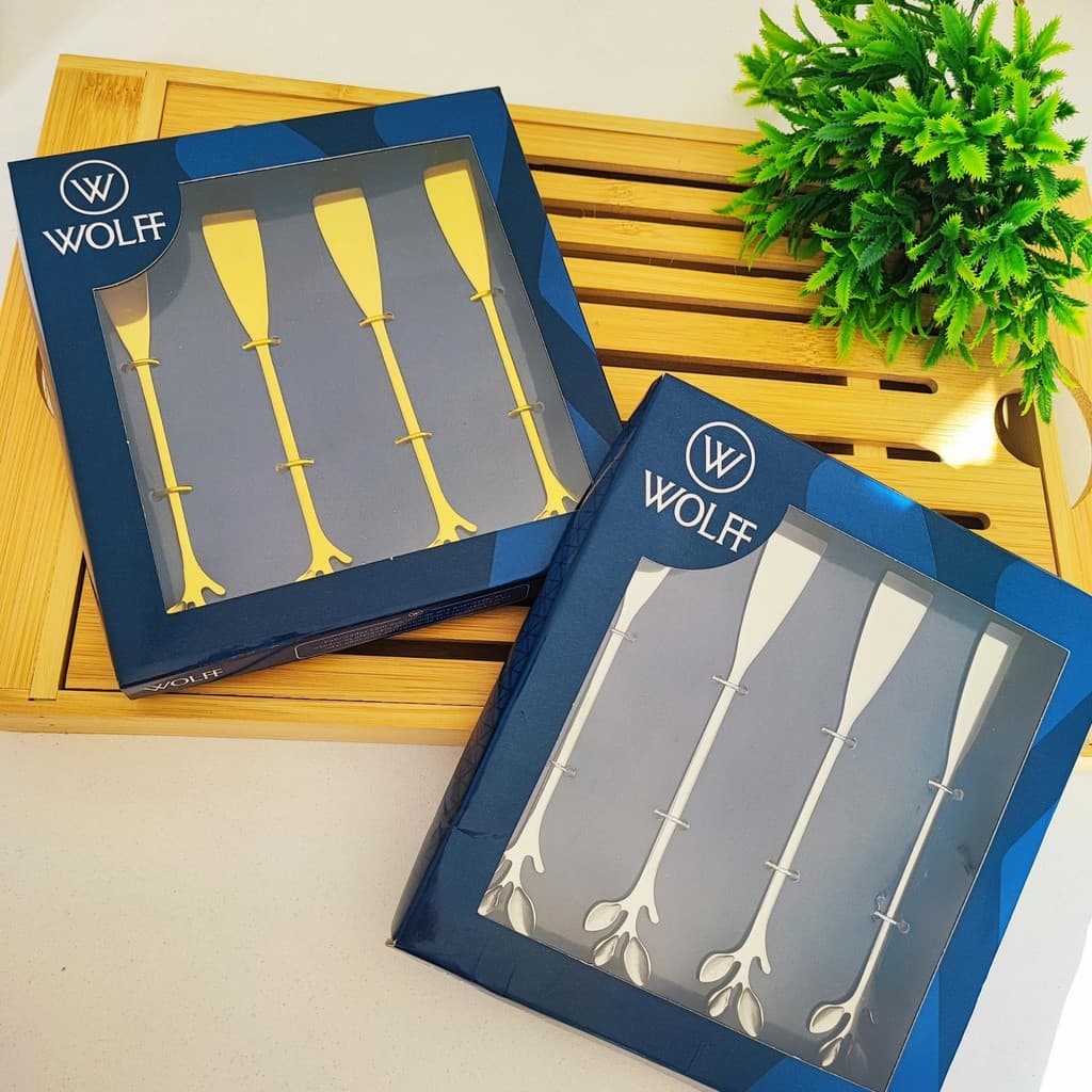 CONJUNTO 4 ESPATULAS PATE E MANTEIGA DE AÇO INOX LYOR