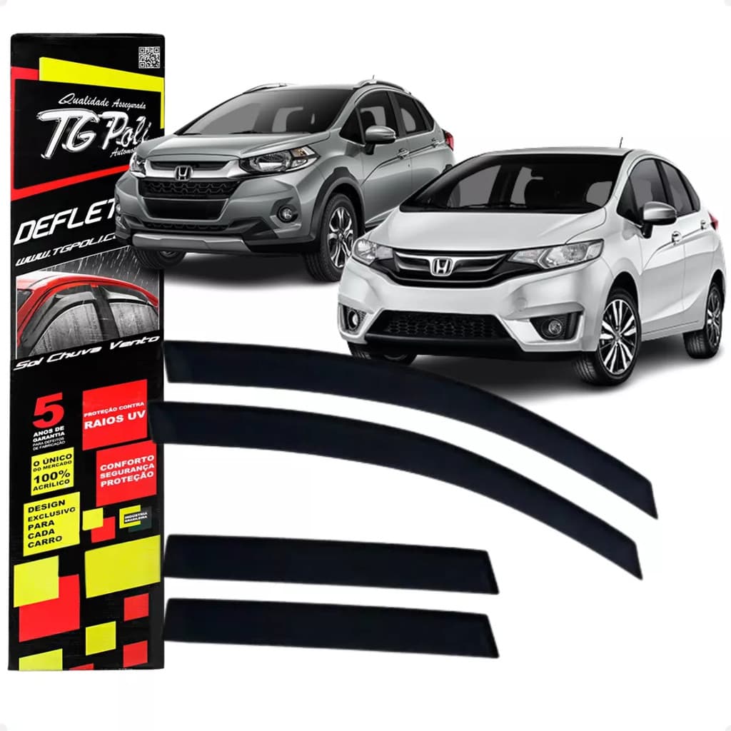 Calha de Chuva Defletor Honda Fit Wr-v 2015 A 2021 4 Portas Original TG Poli