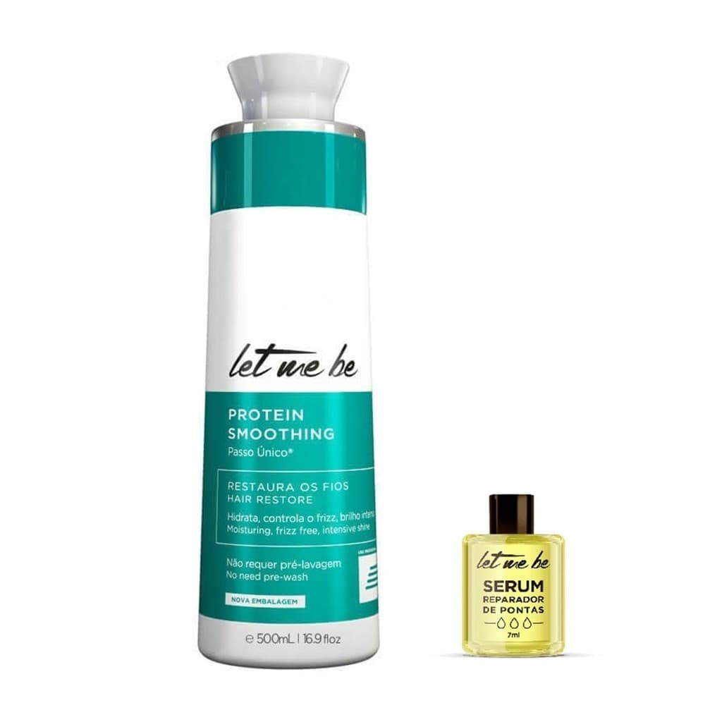Progressiva Let me Be Passo Unico 500ml Reparador Pontas 7ml Protein Smoothing Progressiva Sem Fomol